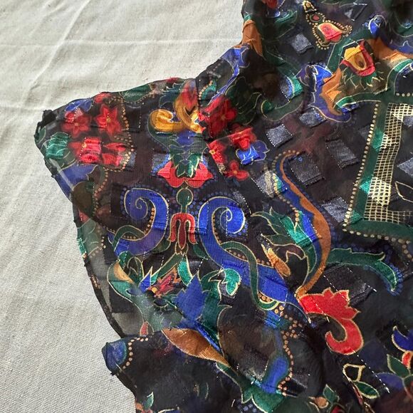 NEW Vtg VICTORIA'S SECRET Gold Label Dark Floral Sheer Teddy Nightie Bodysuit P - Picture 4 of 15